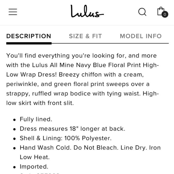 NWT Lulu's All Mine Navy Blue Floral Print High-Low Wrap Dress Medium - Picture 6 of 11